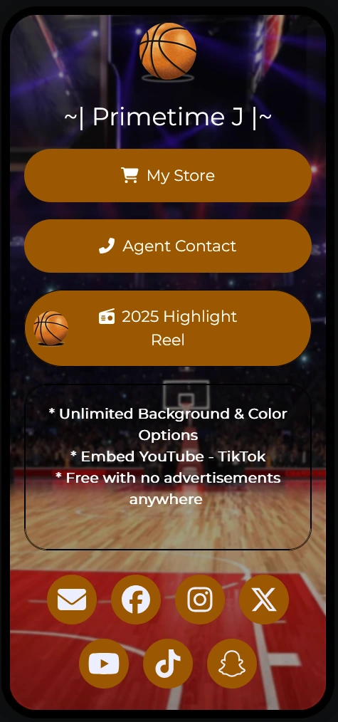 Screenshot of biolink page examples