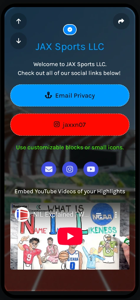 Screenshot of biolink page examples